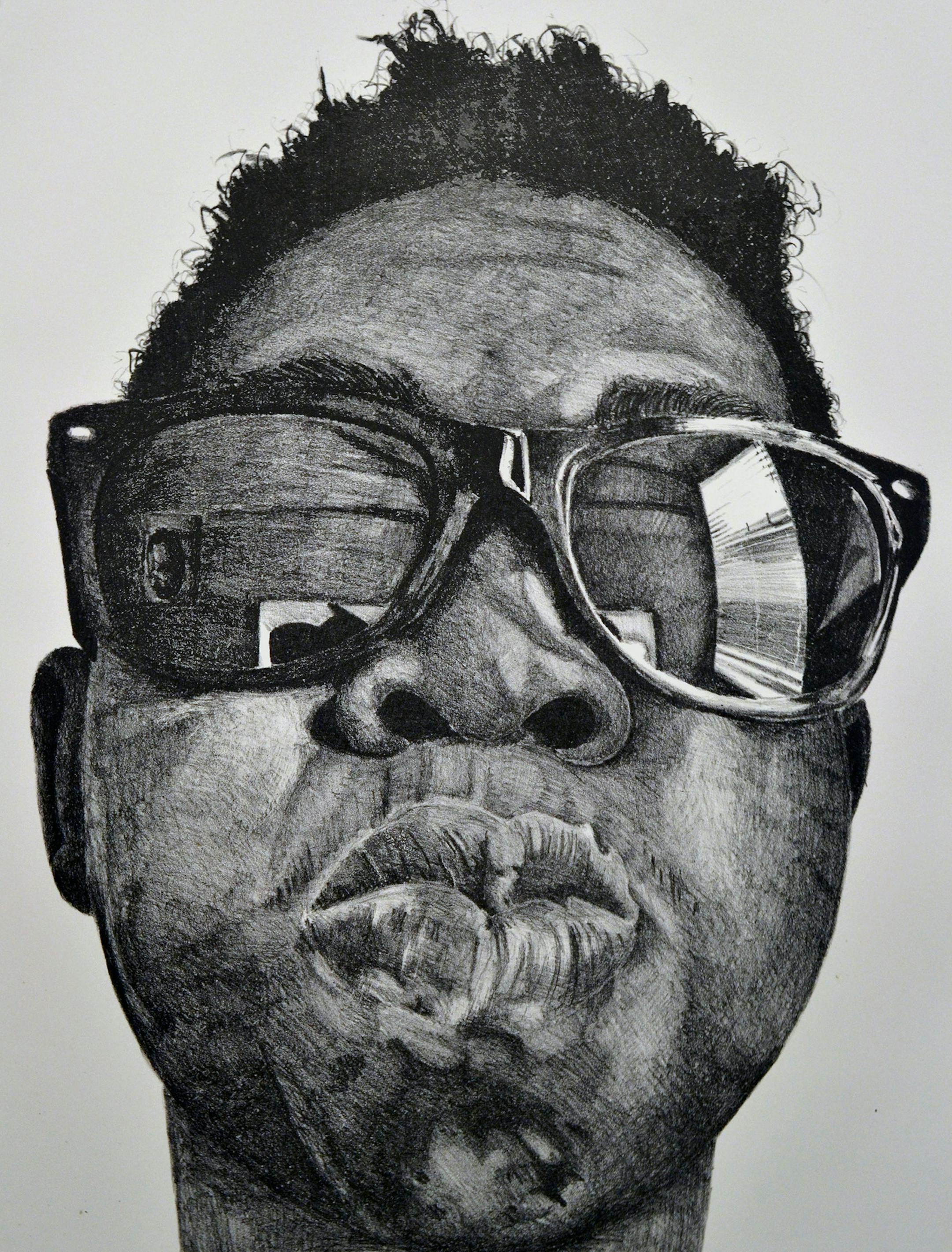 Adrian Armstrong "Jose Cuervo" March 2013 Stone Lithography 30in x 22in Provided by Soo Visual Arts Center