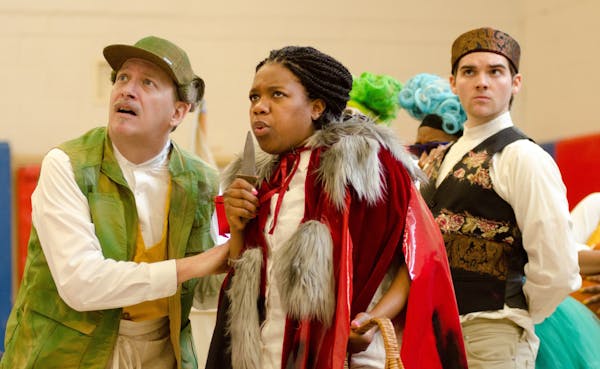 Ten Thousand Things' musical, "Into the Woods," takes fairy-tale characters (played by, from left, Jim Lichtscheidl, Rajané Katurah and Ben Lohrberg)