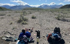 Backpackers enjoyed some downtime at the end of a day's hike in Denali National Park in August 2024.