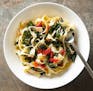 Pasta with Lots of Garlic, Oil, Dark Greens, and Red Pepper. Photo by Mette Nielsen * Special to the Star Tribune