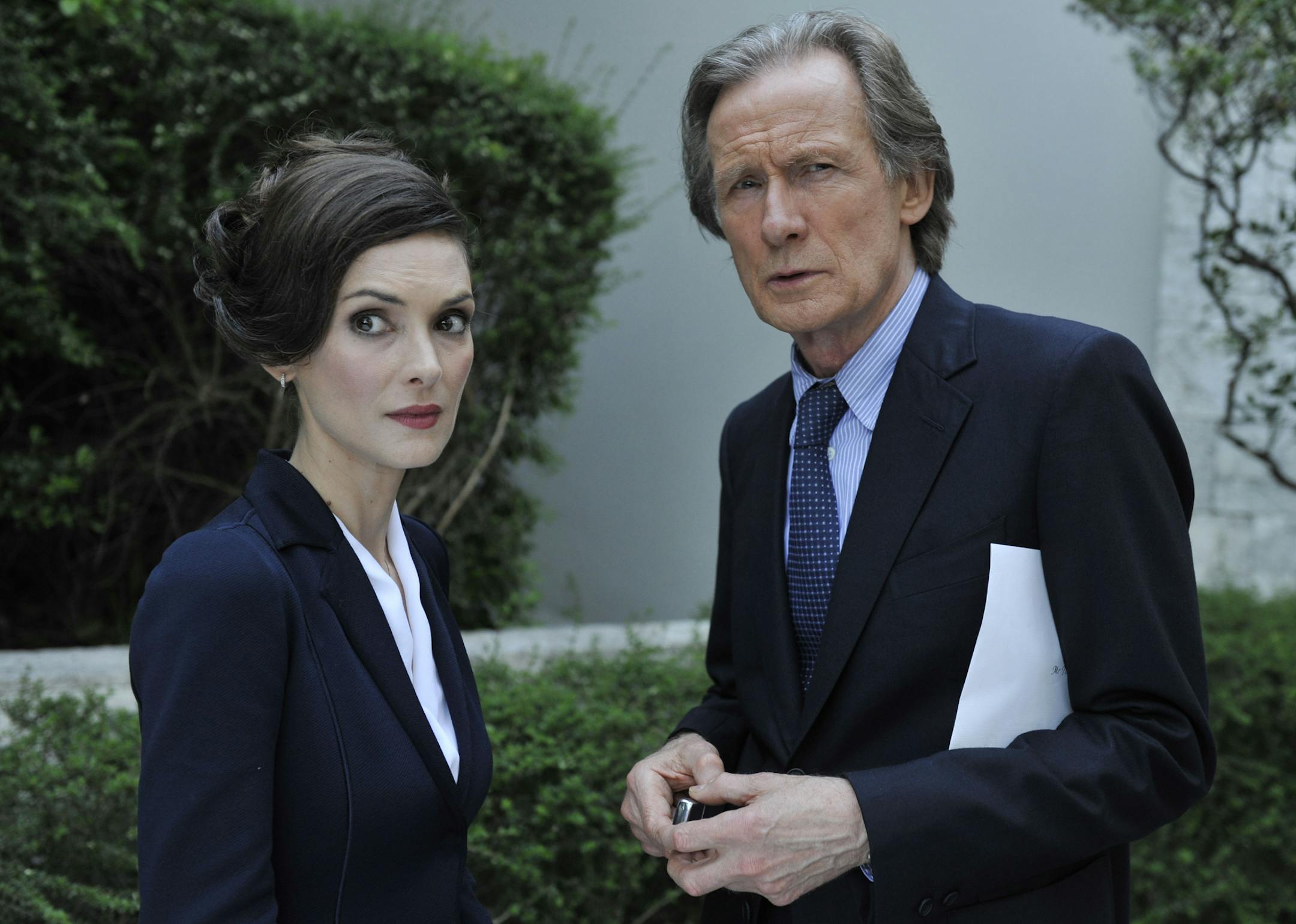 MASTERPIECE "Worricker: Turks & Caicos" Sunday, November 9, 2014 on PBS Shown from left to right: Winona Ryder as Melanie Fall and Bill Nighy as Johnny Worricker (C) BBC/Carnival Films