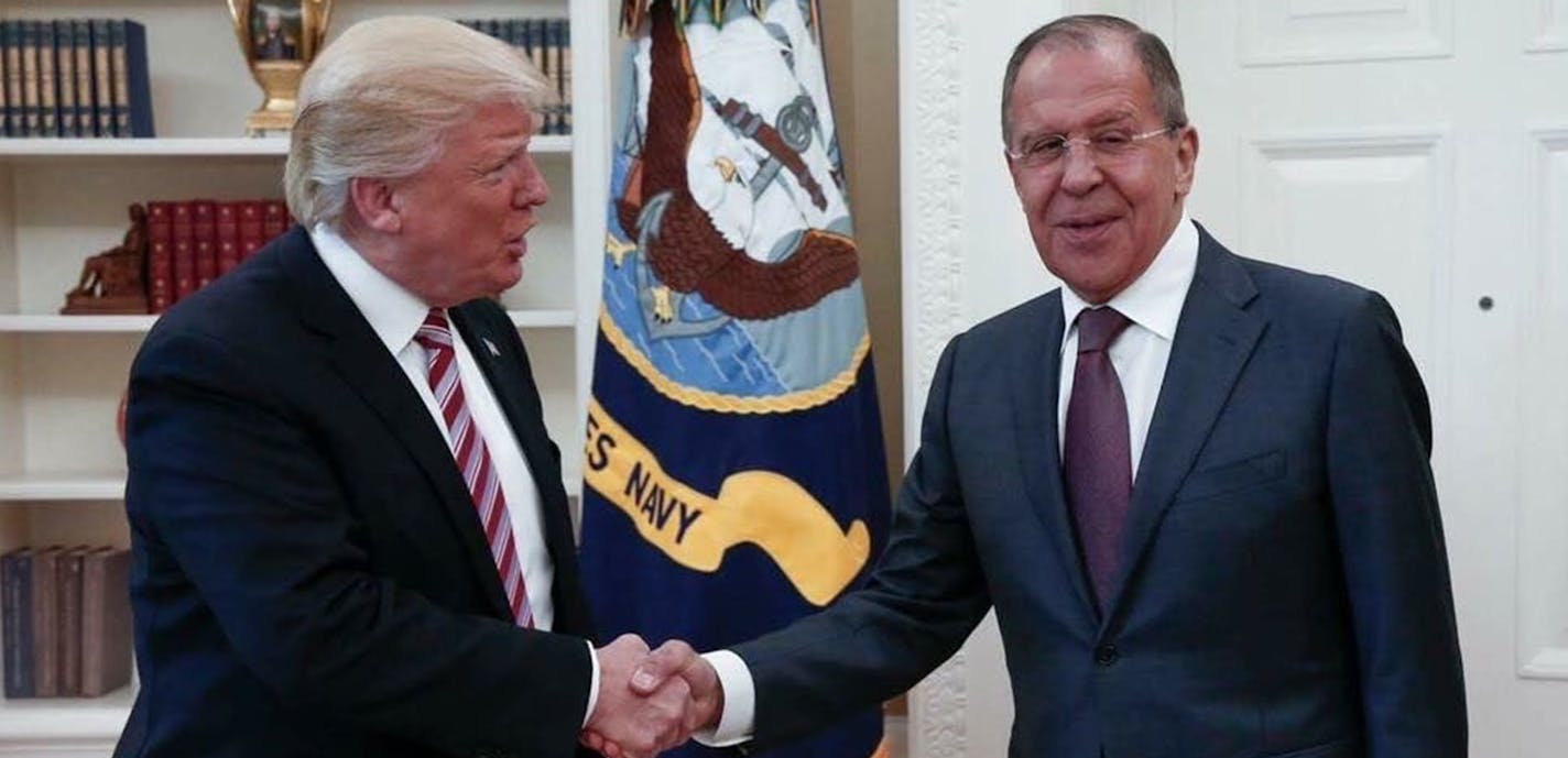 This handout photo released by the Russian Ministry of Foreign Affairs, shows President Donald Trump meeting with Russian Foreign Minister Sergey Lavrov in the Oval Office of the White House in Washington, Wednesday, May 10, 2017. The Washington Post is reporting that Trump revealed highly classified information about Islamic State militants to Russian officials during a meeting at the White House last week. The newspaper cites current and former U.S. officials who say Trump jeopardized a critic