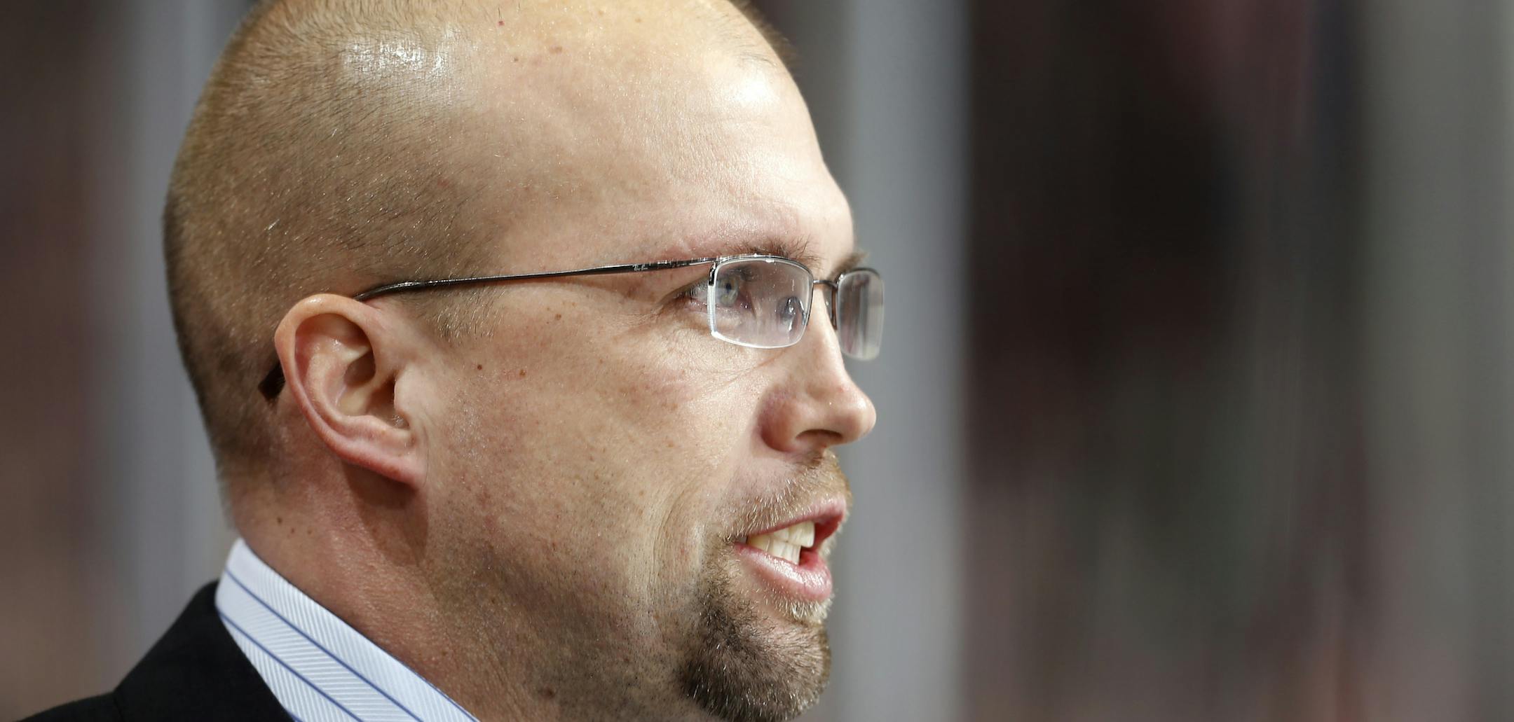 Minnesota Wild head coach Mike Yeo the third period. Minnesota beat Detroit by a final score 3-2. ] CARLOS GONZALEZ cgonzalez@startribune.com - February 17, 2013, St. Paul, Minn., Xcel Energy Center, NHL, Minnesota Wild vs. Detroit Red Wings