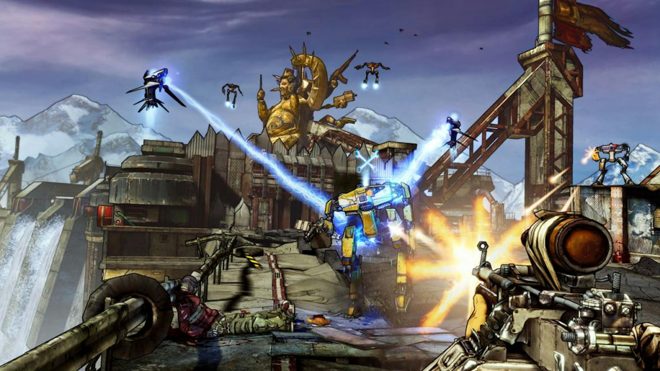 This video game image released by 2K Games shows a scene from "Borderlands 2."