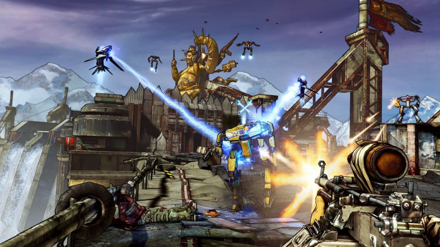 This video game image released by 2K Games shows a scene from "Borderlands 2."