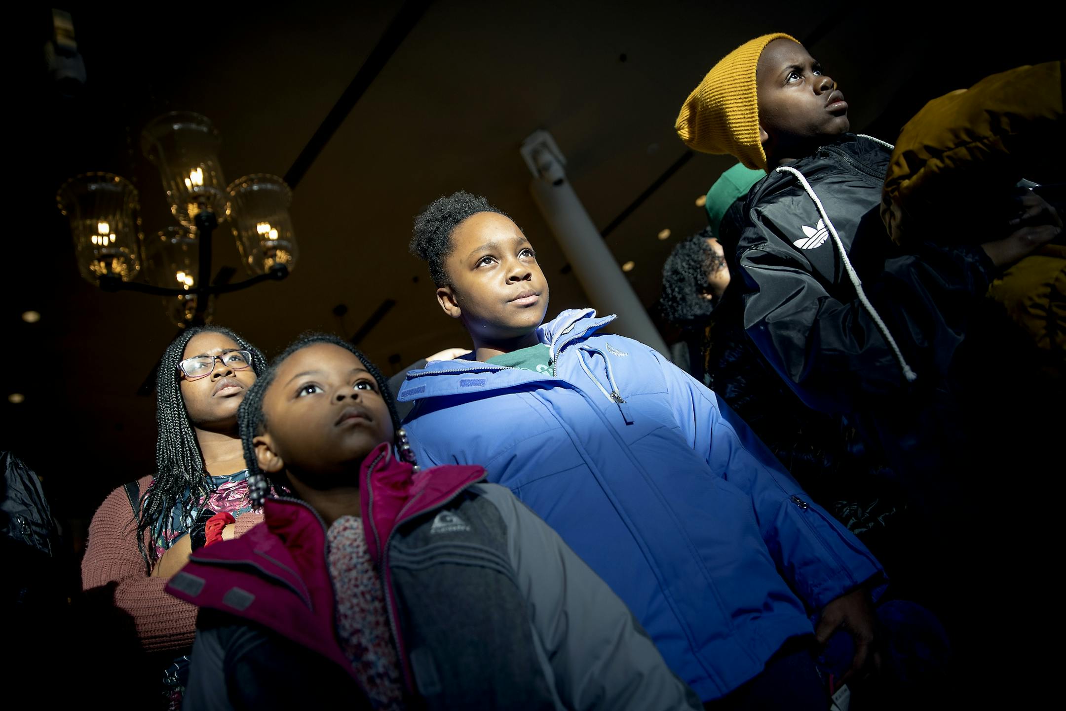 Children listened to presentations during a Martin Luther King Celebration Youth Rally at the Ordway Theatre, Monday, January 21, 2019 in St. Paul, MN. The Governor's Council on the Martin Luther King, Jr. Holiday held a "Women of Color in STEM" celebration that included remarks from Governor Tim Walz and Lt. Governor Peggy Flanagan, St. Paul Mayor Melvin Carter, and 3M CEO Mike Roman. Dr. Mae C. Jemison, the first female African American astronaut to travel to space, was the keynote speaker.