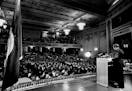 In January 1983, Gov. Rudy Perpich took the oath of office and delivered his inaugural speech in Hibbing High School’s ornate auditorium.