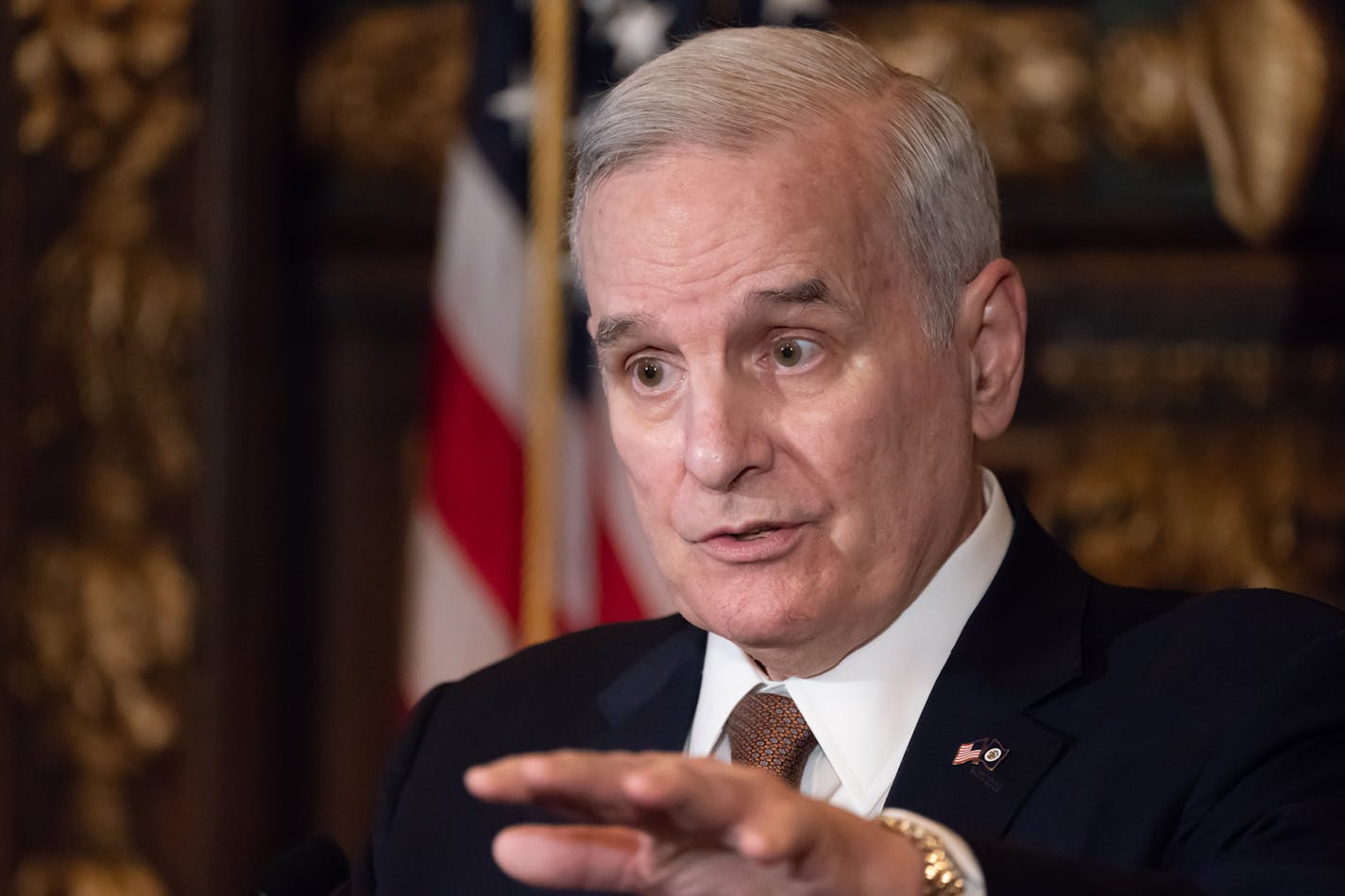 Governor Mark Dayton speaks at the Capitol on April 26, 2018. ] GLEN STUBBE &#xef; glen.stubbe@startribune.com