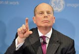 Stephen Hemsley, chief executive officer of UnitedHealth Group Inc., speaks at a press conference on General Electric Co.'s new health-care initiative in Washington, D.C., U.S., on Thursday, April 7, 2009. GE plans to spend $6 billion by 2015 on health-care products, financing and partnerships designed to make more efficient, lower-cost treatment available worldwide. Photographer: Jay Mallin/Bloomberg News