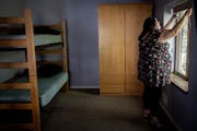 Ann Averill, the Violence Prevention and Intervention Manager at 360 Communities, shows one of the rooms at the domestic violence shelter in Hastings.