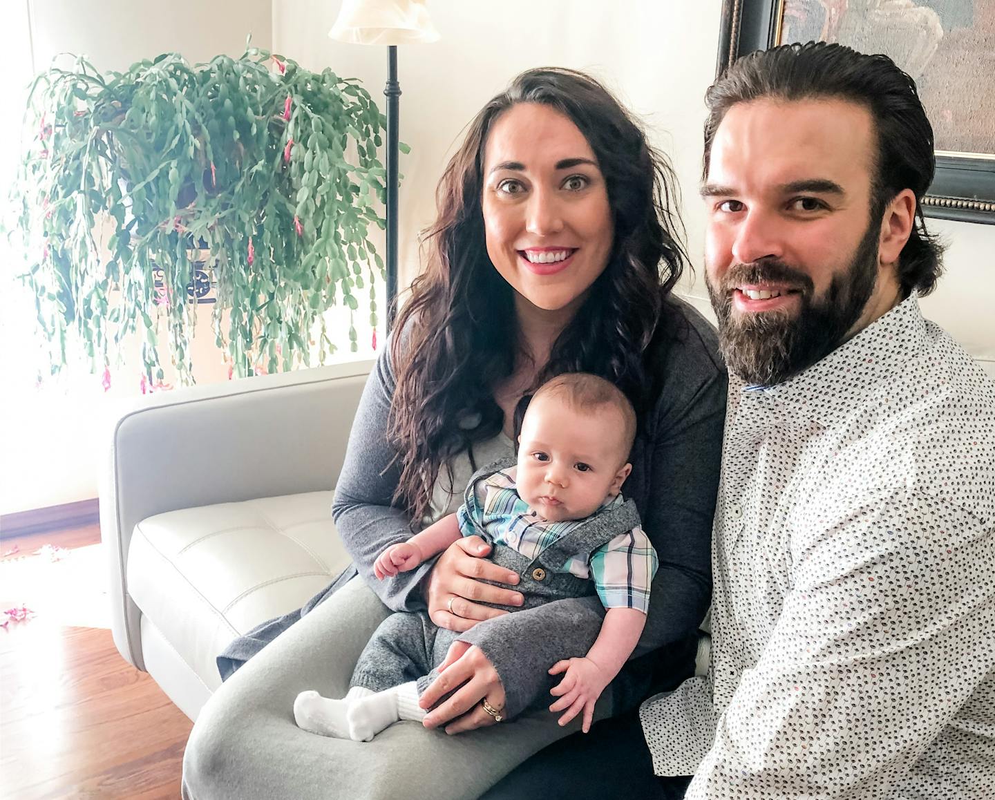 Former Minnesota Duluth defenseman Brady Lamb, right, with his wife Lizz and 3-month-old son Callaghan in Augsburg, Germany. Brady plays for the Augsburger Panther of the Deutsch Elite League.