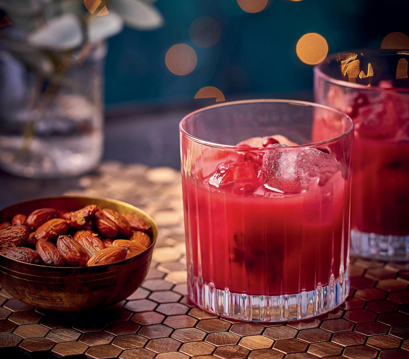 A Pomegranate Negroni from "A Very Vegan Christmas" by Sam Dixon (Hamlyn, 2023). Photography by Charlotte Nott-Macaire