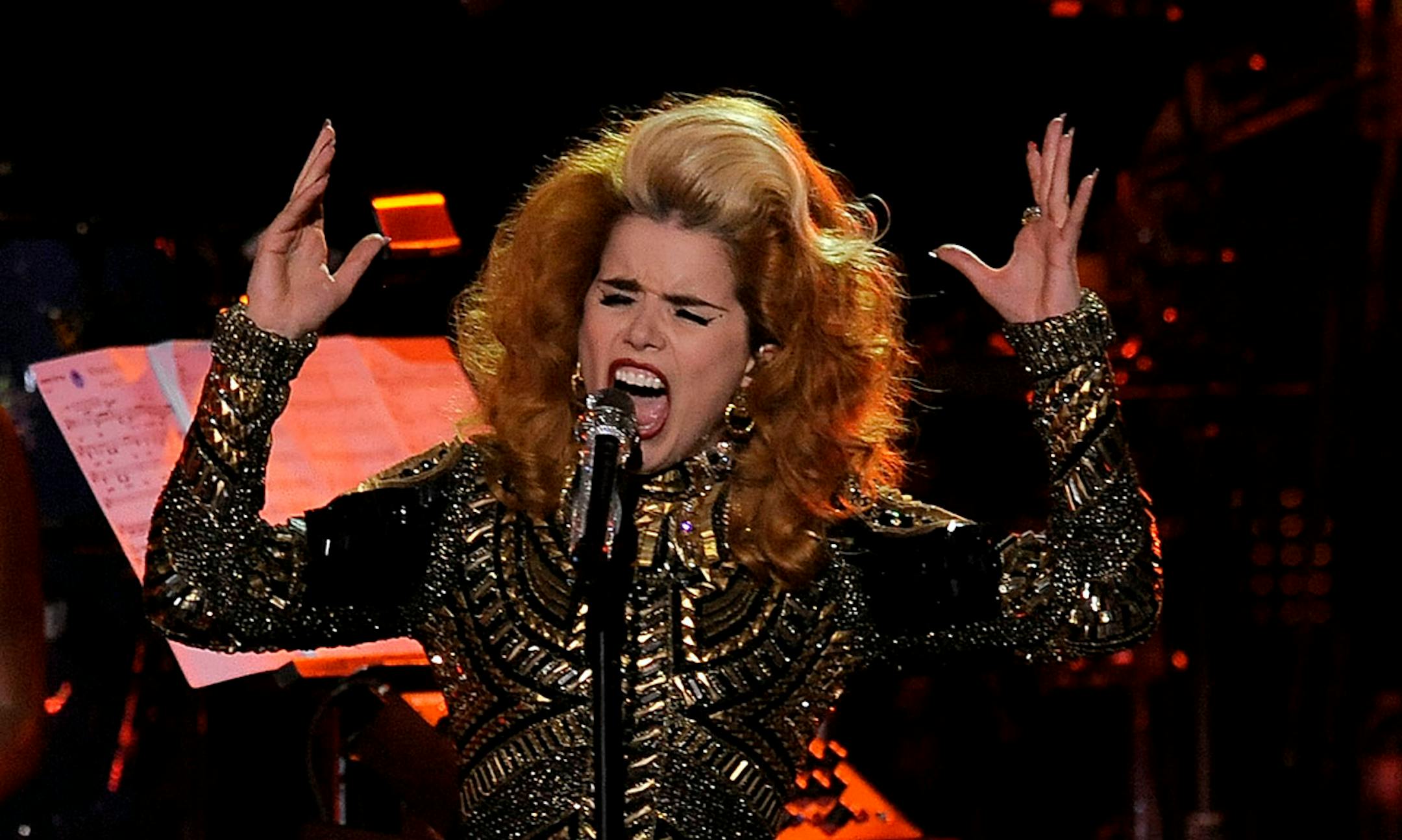 Paloma Faith performs at VH1 Divas on Sunday, Dec. 16, 2012, at the Shrine Auditorium in Los Angeles. (Photo by Chris Pizzello/Invision/AP)