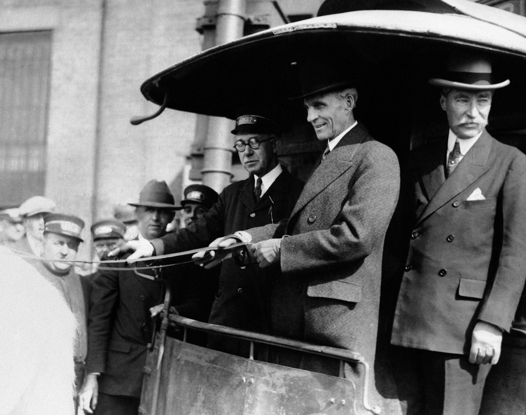Henry Ford in oldest horsecar in America on May 8, 1928. Location unknown. (AP Photo) ORG XMIT: APHS420919