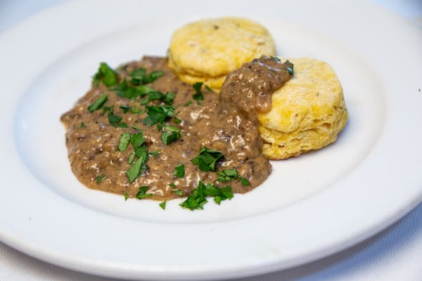 Robin Asbell, Special to the Star Tribune Squash Biscuits With Mushroom Gravy