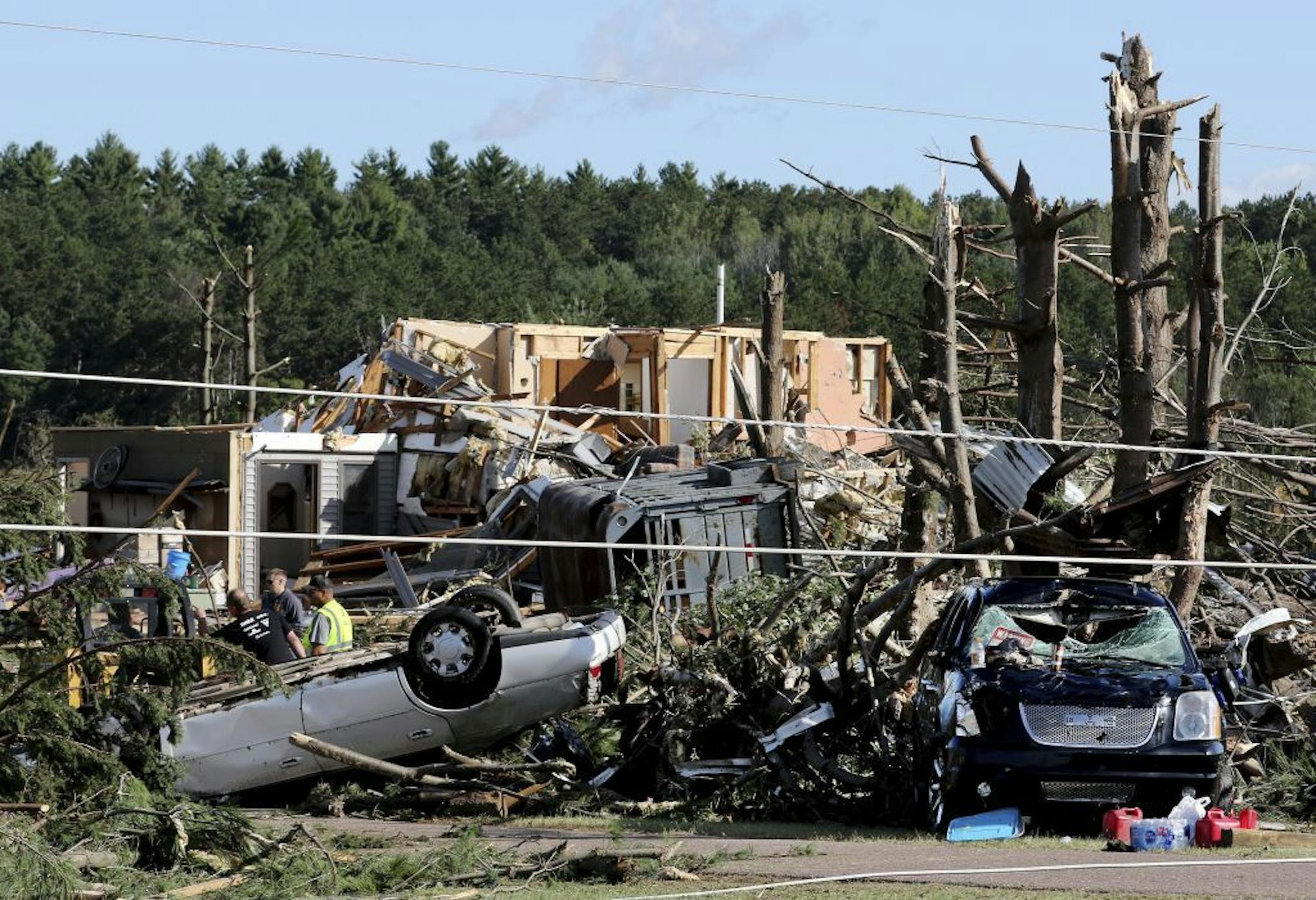A home and cars were destroyed by a tornado Tuesday night, Sept. 25, 2019 in the town of Wheaton, just off Hwy 29 and Cty Hwy M in Chippewa County. At least one confirmed tornado touched down as severe storms ripped through western Wisconsin, damaging homes and other structures near the Chippewa-Dunn county line.