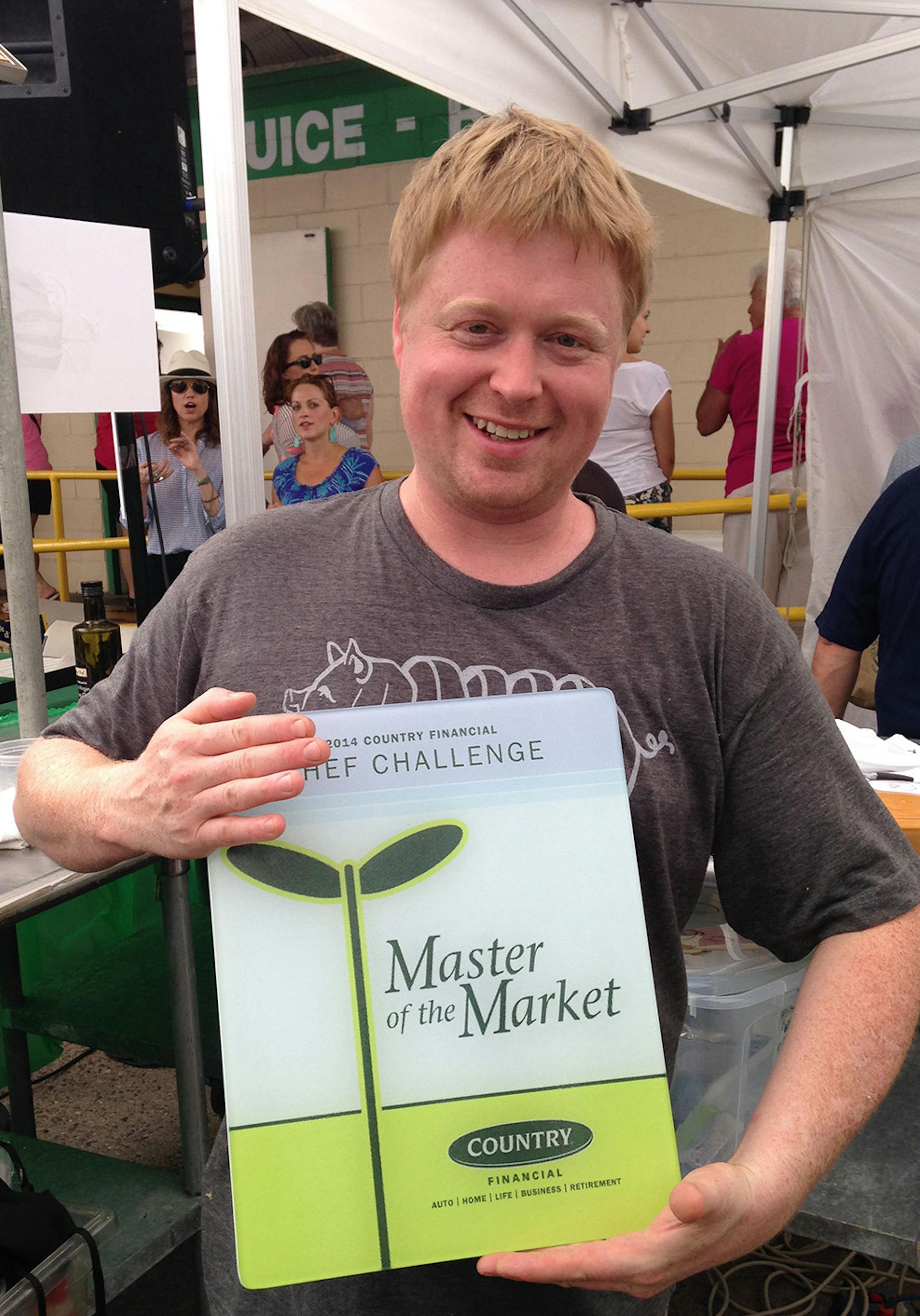 Chilled Cream of Tomato Soup, Landon Schoenefeld, head chef of HauteDish, was named Master of the Market.