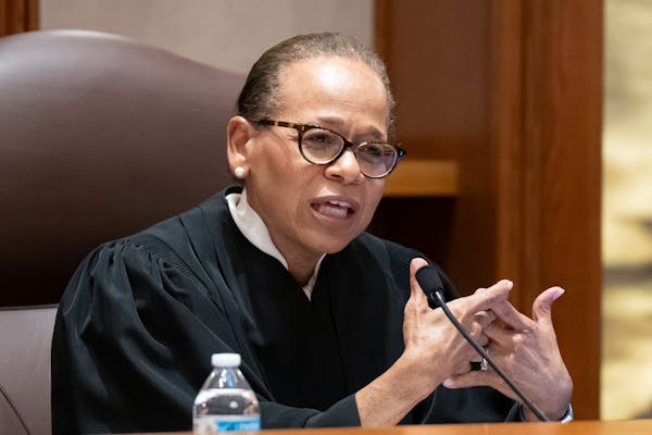 Minnesota Supreme Court Chief Justice Natalie Hudson questioned Ronald Fein, attorney for the petitioner, Free Speech for People Thursday, Nov. 2, 202