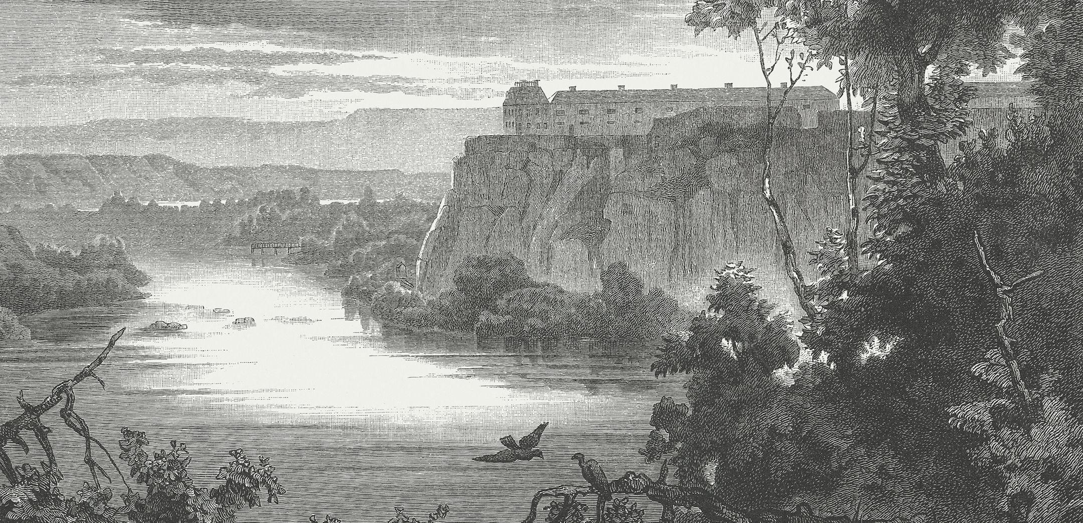 iStock
Mouth of the Minnesota River in the Mississippi River below of the Fort Snelling. Woodcut engraving after a drawing by Rudolf Cronau (German painter, 1855 - 1939), published in 1882.