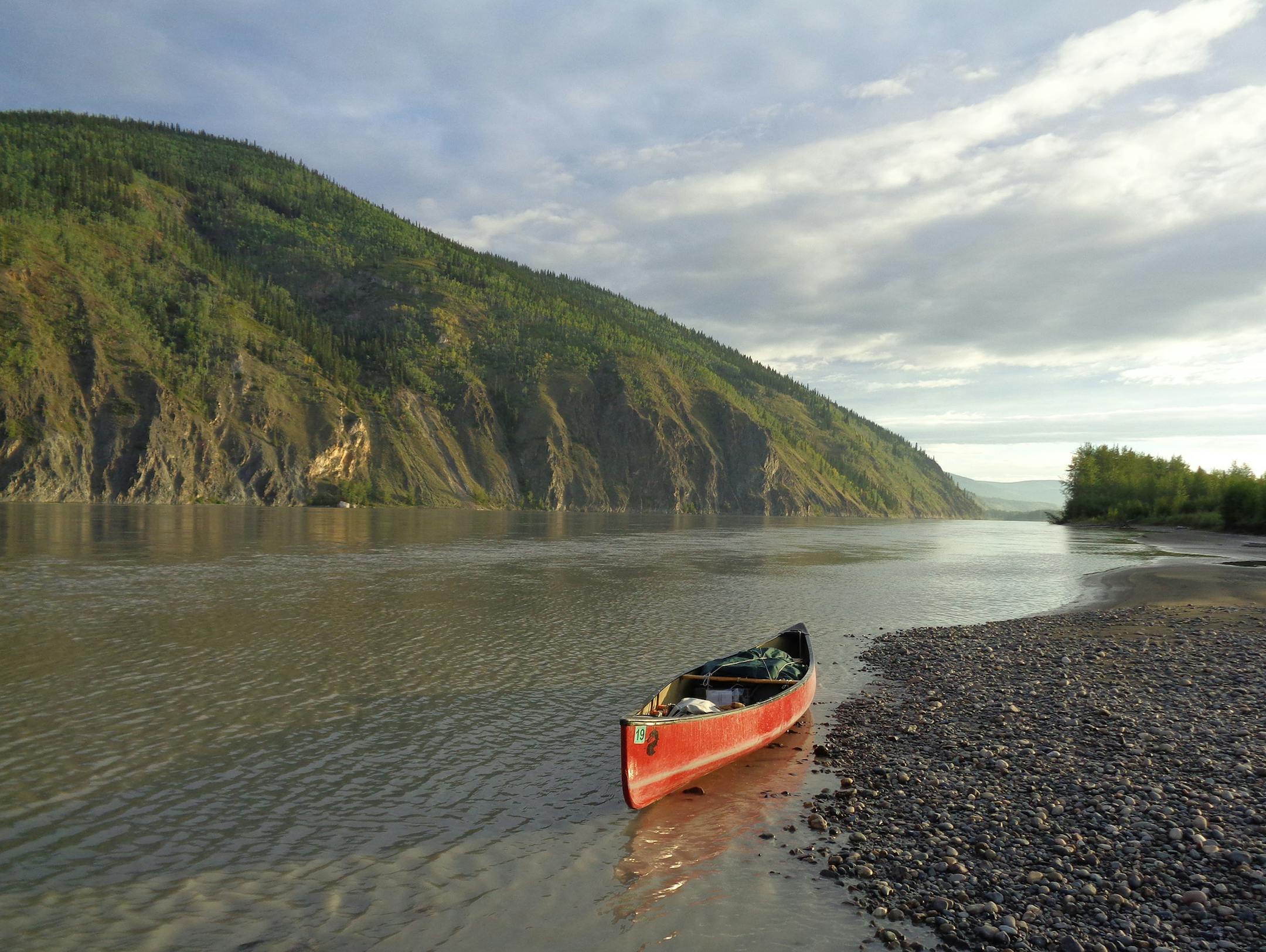Along the Yukon River during a paddling adventure in early August 2017 by the author.