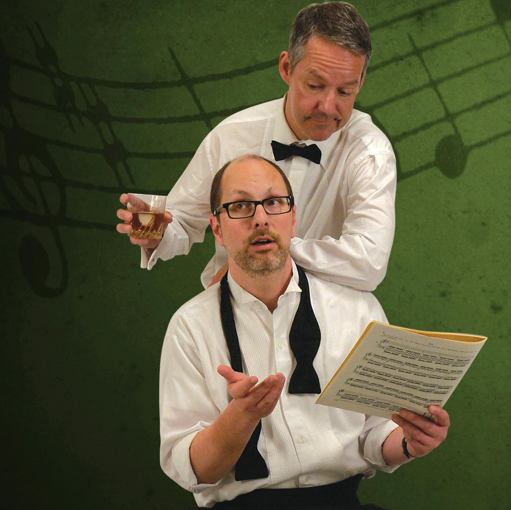 Michael Pearce Donnelly (foreground) and Peter Vitale in "2 Pianos, 4 Hands"