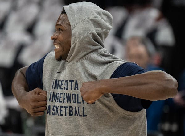 Wolves star Anthony Edwards warms up before Sunday night's playoff game against the Nuggets at Target Center.




The Minnesota Timberwolves ,hosted t
