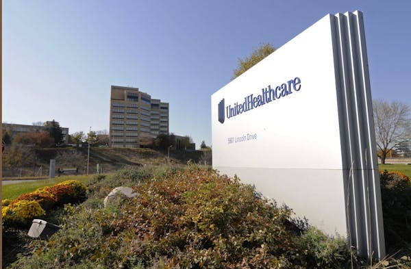 FILE - This Tuesday, Oct. 16, 2012, file photo, shows a portion of The UnitedHealth Group Inc.'s campus in Minnetonka. (AP Photo/Jim Mone, File) ORG X