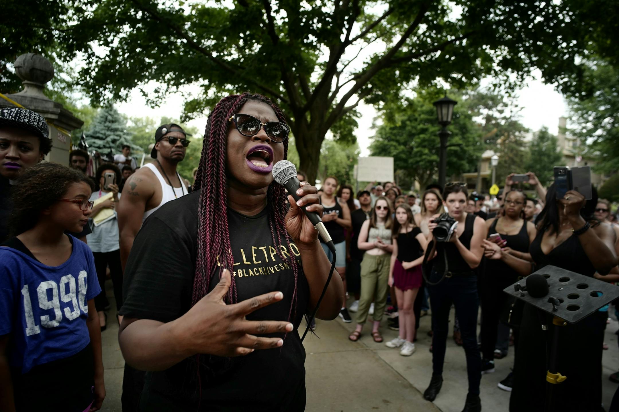 Minneapolis NAACP President Nekima Levy-Pound addressed the hundreds present and advocated for accountability and immediate change.[At the Minnesota Governor's Mansion on Summit Ave, protesters gathered to protest the shooting death of Philando Castile by police .Richard Tsong-taatarii@startribune.com
