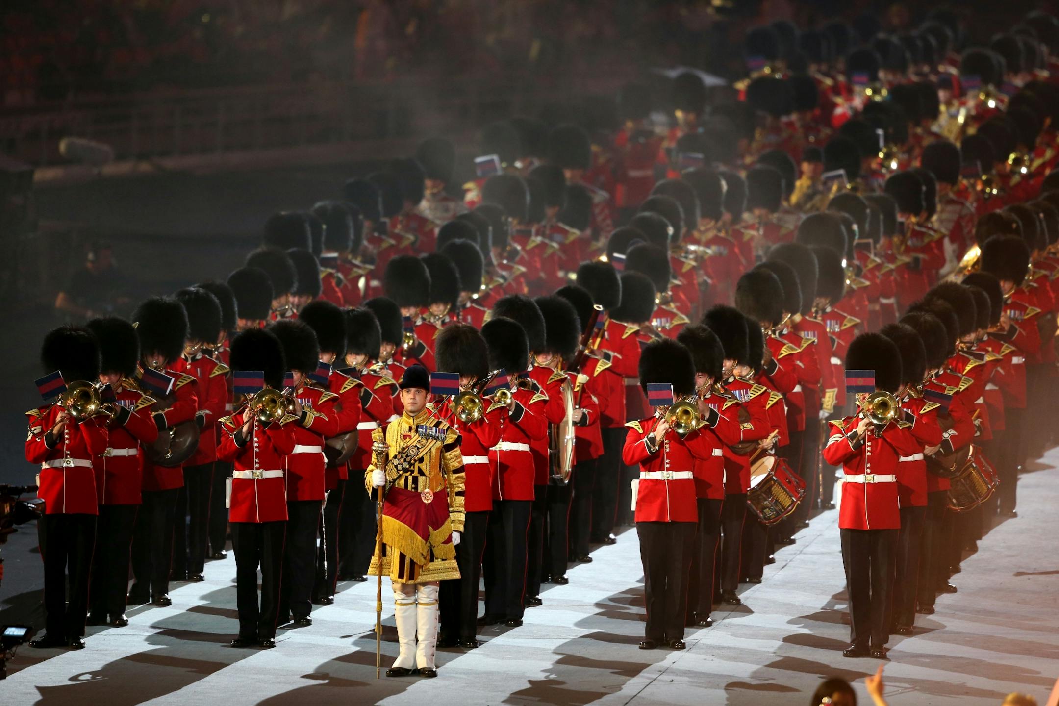 A British military marching band performed during the Closing Ceremony at the 2012 Summer Olympics in London on Sunday.