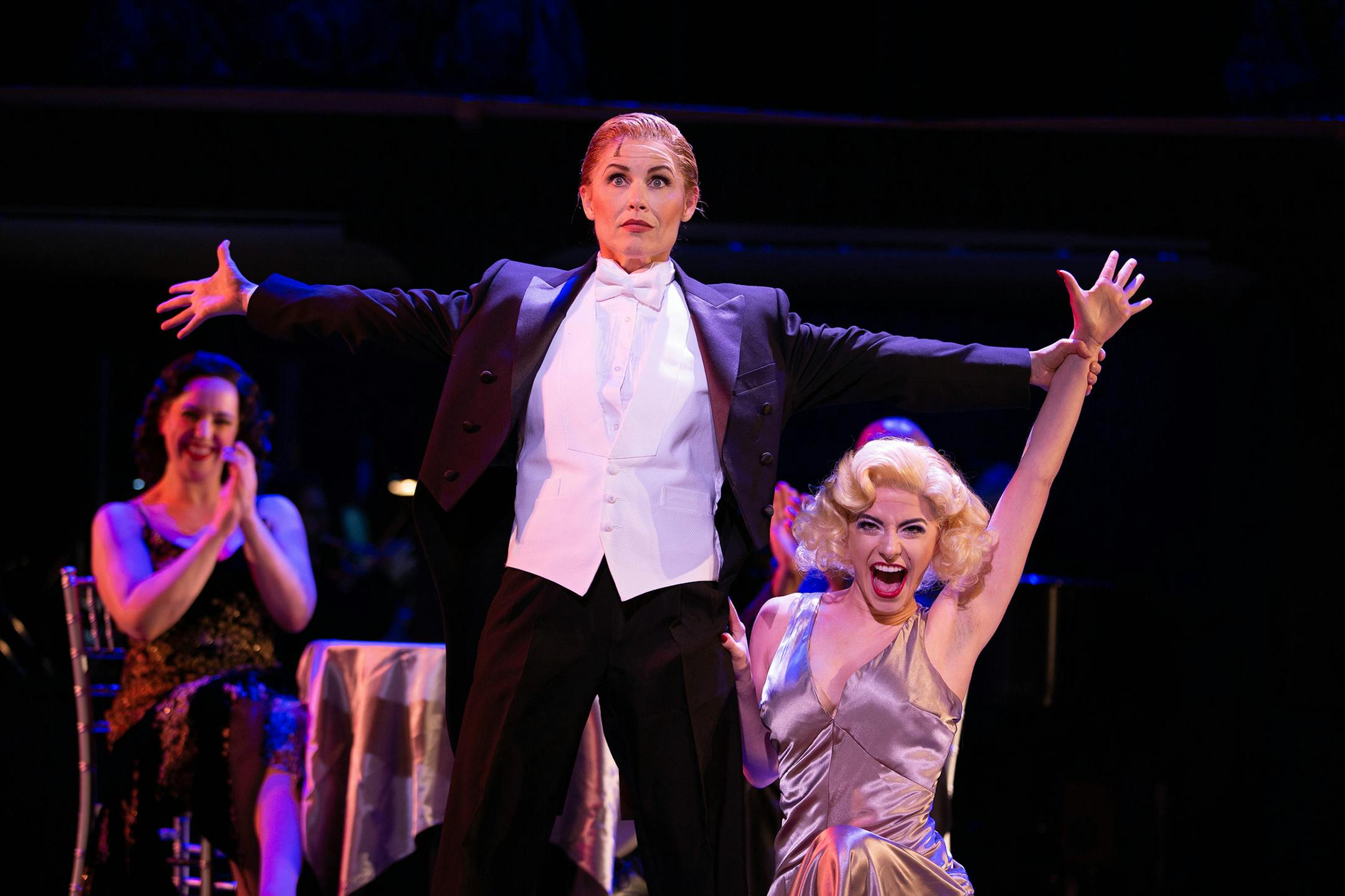 Ann Michels (Victoria Grant) and Emily Scinto (Norma Cassidy) in "Victor/Victoria," performed by Artistry Theater.