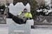 Jeff Lutz, took a few minutes to show how being in the cold weather isn't so bad as he sat on an ice chair at the ice sculpture area in Rice Park in d