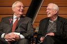 Walter Mondale sat on stage with former President Jimmy Carter during Saturday's birthday program.
