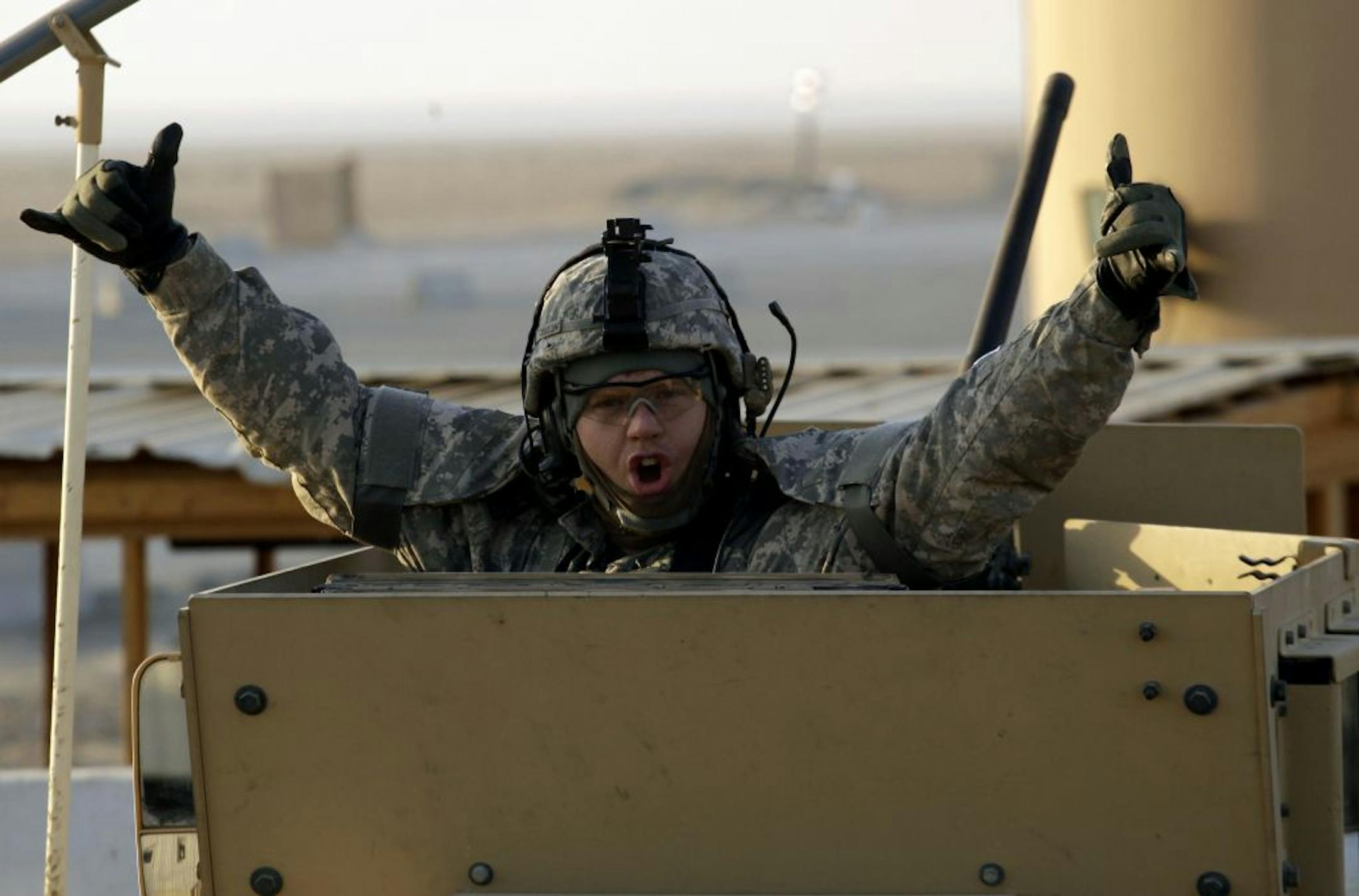 A U.S. soldier leaving Iraq in 2011.