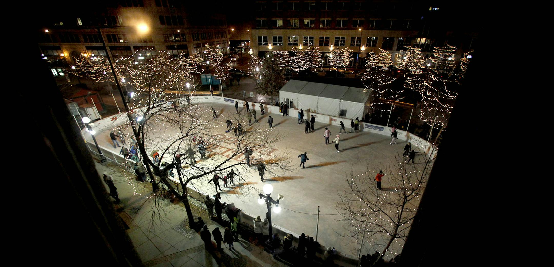 The grand opening was held Saturday for the Wells Fargo WinterSkate in downtown St. Paul, where people can enjoy skating for free on the outdoor, artificially chilled ice rink. ] JIM GEHRZ‚Ä¢jgehrz@startribune.com (JIM GEHRZ/STAR TRIBUNE) / November 26, 2011/5:30 PM , St. Paul, MN