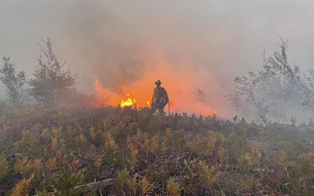 The North Norris fire burning in northern Minnesota in 2021.