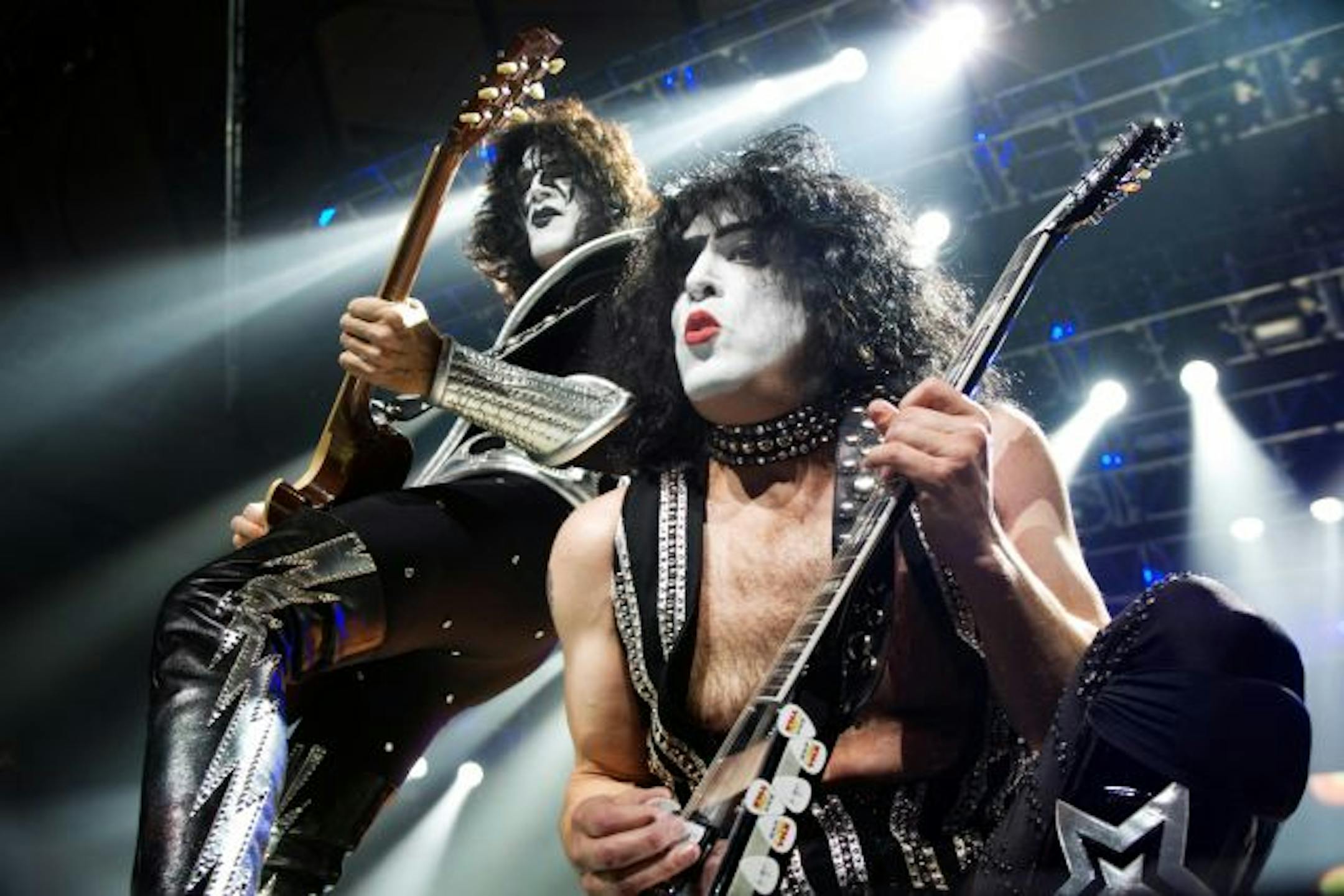 The durable rock band Kiss, with Tommy Thayer, left, and Paul Stanley, playing on Saturday, Oct. 10, 2009, at Madison Square Garden, a stop on the group's Kiss Alive/35 tour.