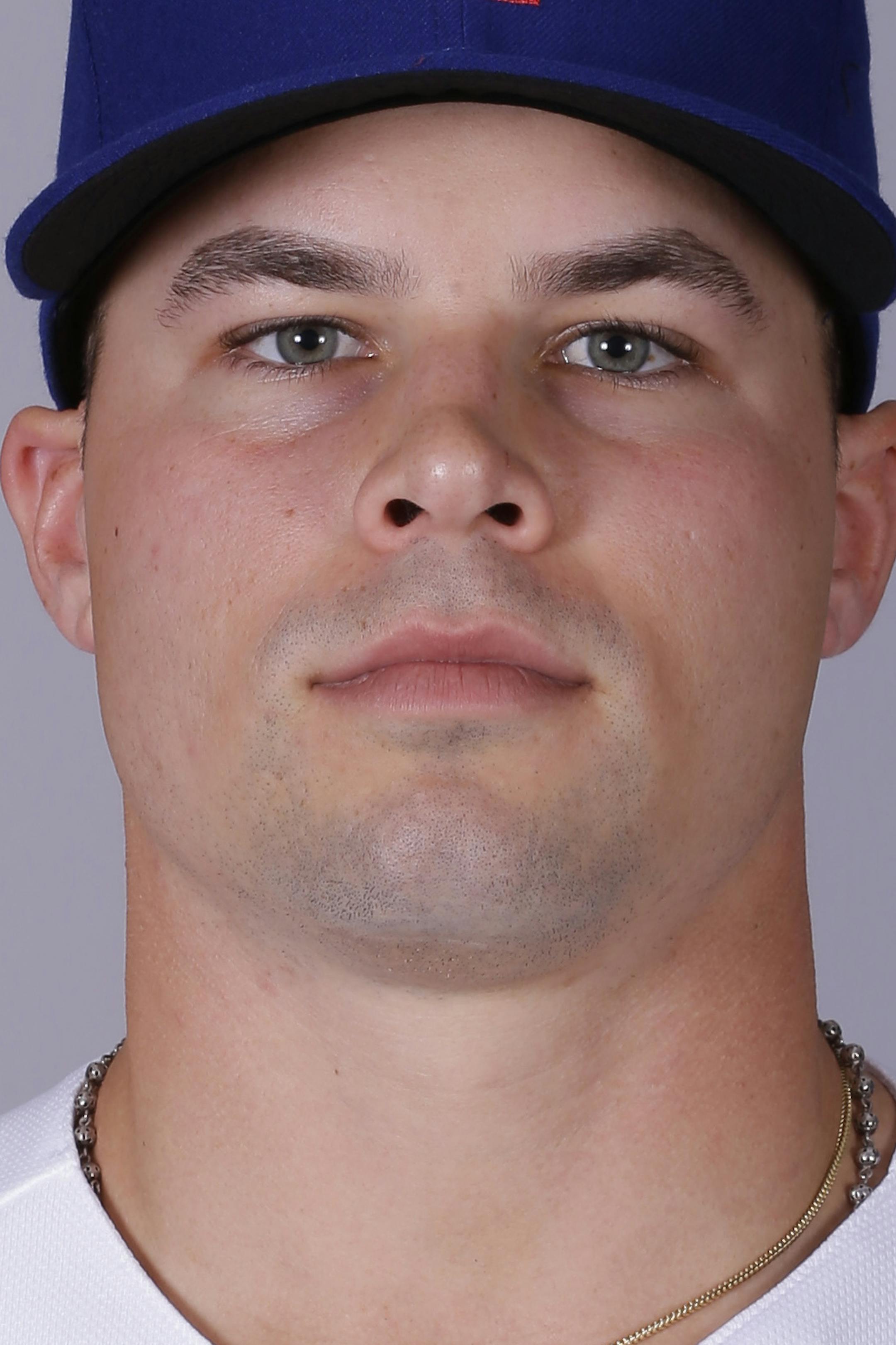 This is a 2015 photo of Jake Smolinski of the Texas Rangers baseball team. This image reflects the Texas Rangers active roster as of Monday, March 2, 2015, when this image was taken. (AP Photo/Charlie Riedel) ORG XMIT: OTKCR