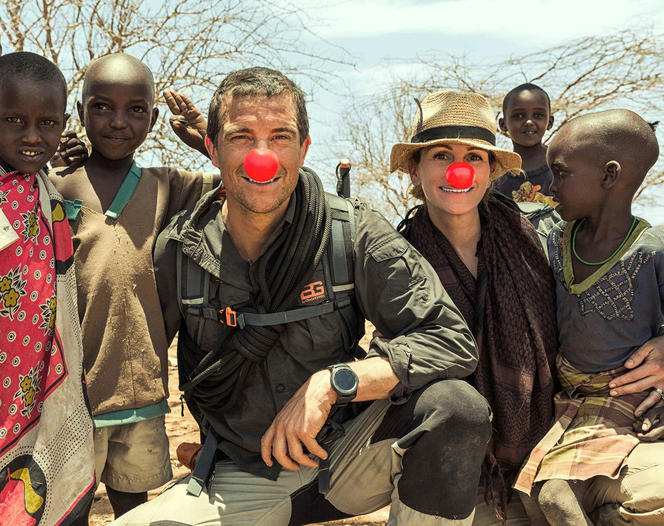 THE RED NOSE DAY SPECIAL -- Julia Roberts on Running Wild With Bear Grylls -- Pictured: -- (Photo by: Ben Simms/NBC) ORG XMIT: Season:3