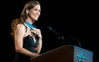 Actress and Starkey Hearing Foundation honoree Jennifer Garner spoke after receiving her award at the River Centre in St. Paul, MN, on Sunday evening.