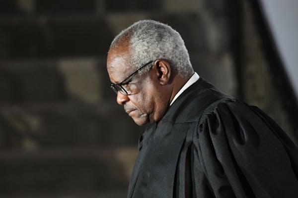 Supreme Court by Justice Clarence Thomas is seen in Washington in October 2020. 
