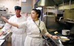 Chef Sara Johannes right gave instructions to students at St. Paul College's culinary program September 13, 2016 in St. Paul, MN.