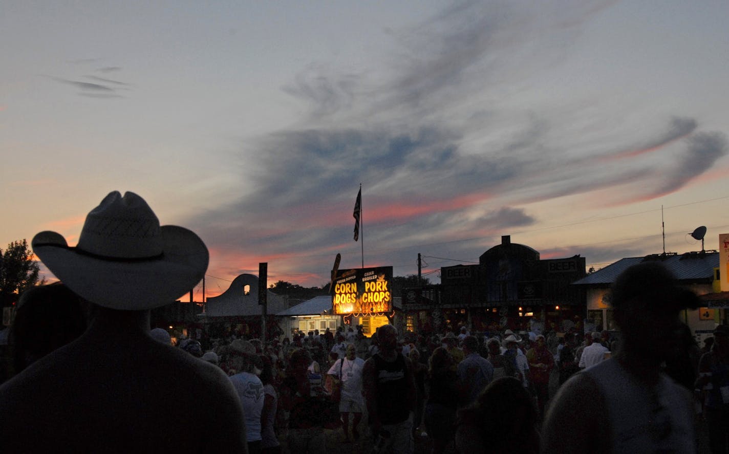 Dusk settles in over We Fest Saturday night.