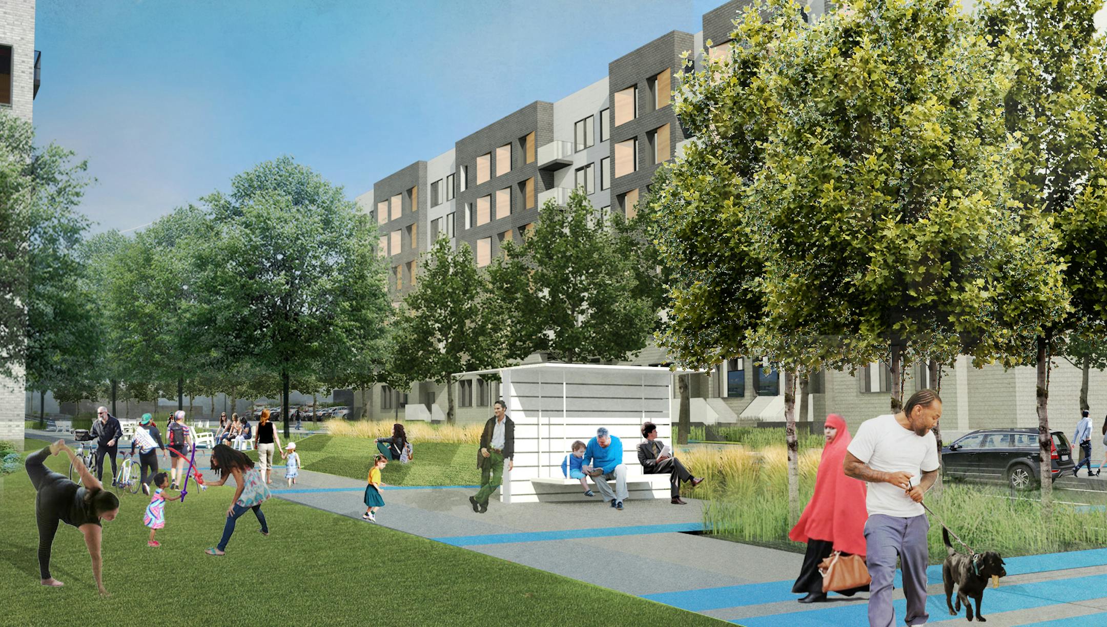 Rendering of planned improvement at the intersection of 29th Avenue S.E. and 4th Street S.E. looking to the east.