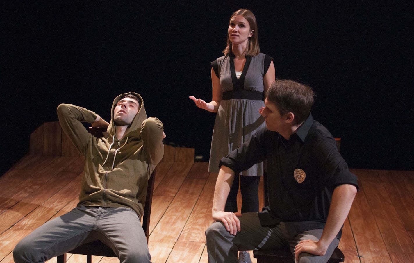 Traynor Photography Ty Hudson, Rachael Hudson and Nick Menzbuber in "The Laramie Project" at Lyric Arts in Anoka.