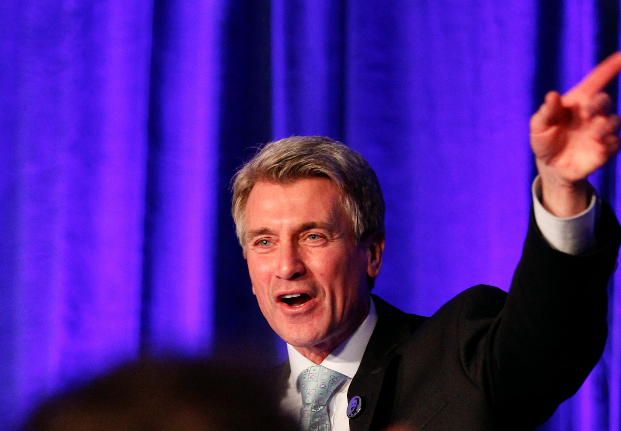 The Democratic party faithful gathered at the Minnesota DFL Party headquarters at the Crowne Plaza Hotel in downtown St. Paul, Minn. to hear election results Tuesday night, November 6, 2012. Minneapolis Mayor R.T. Rybak announced that President Obama had carried the state of Minnesota. ] CARLOS GONZALEZ • carlos.gonzalez@startribune.com