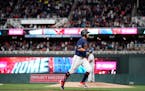 Twins left fielder Eddie Rosario hit a home run in the seventh inning against the Brewers in May.