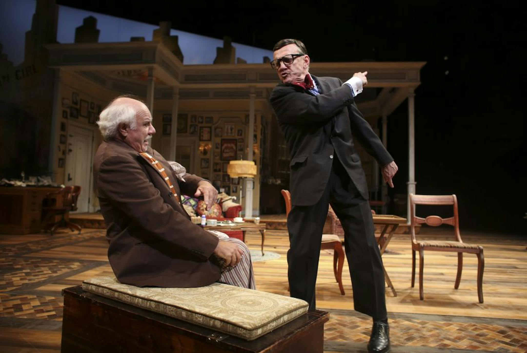 Raye Birk (right), playing Al Lewis, had had enough of Peter Michael Goetz, playing Willie Clark, as thy argued about a line during dress rehearsal for "The Sunshine Boys"' at the Guthrie Theater..