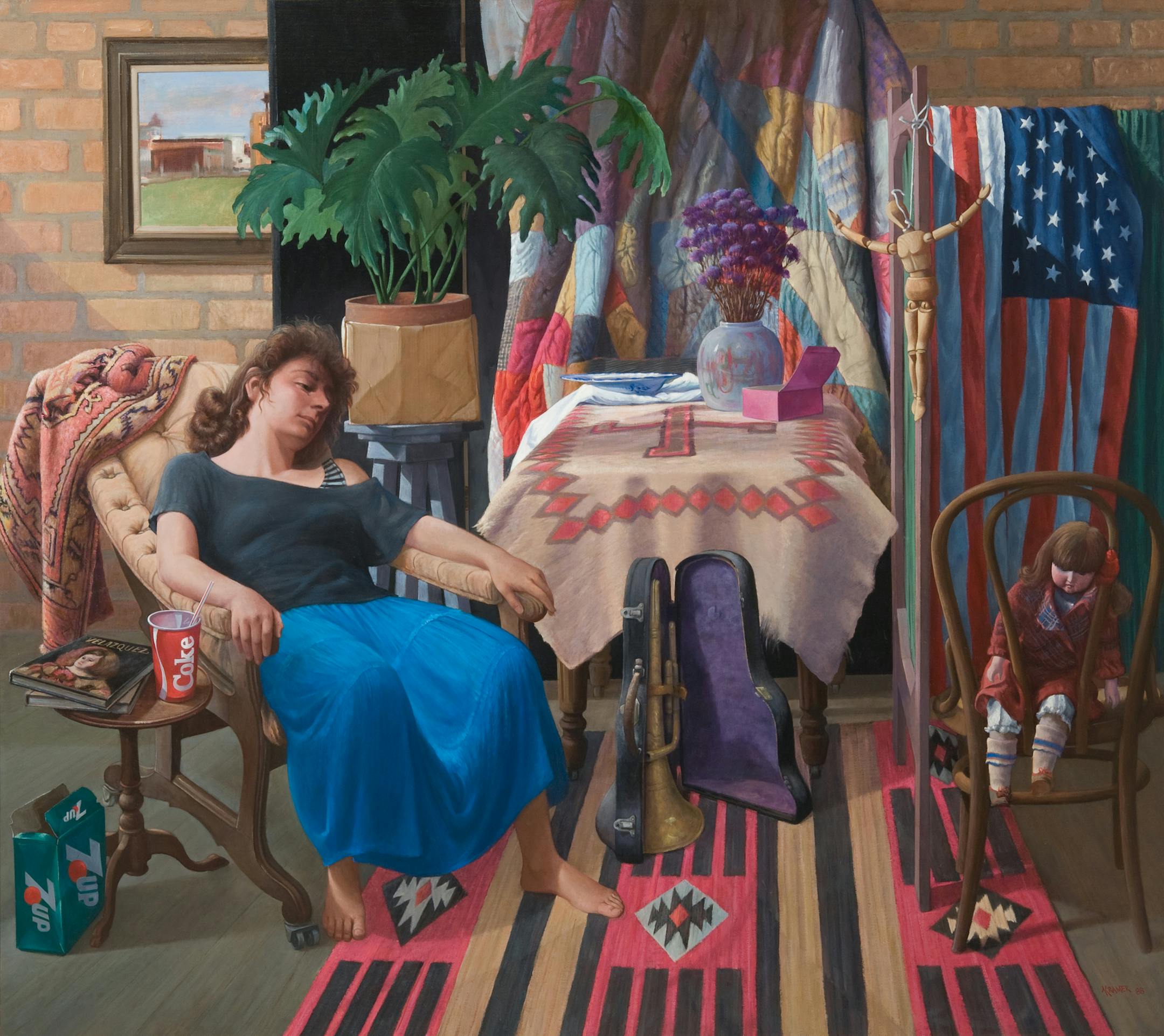 Paul Kramer painting "Model In Blue Dress," 1988 Provided by Minnesota Historical Society