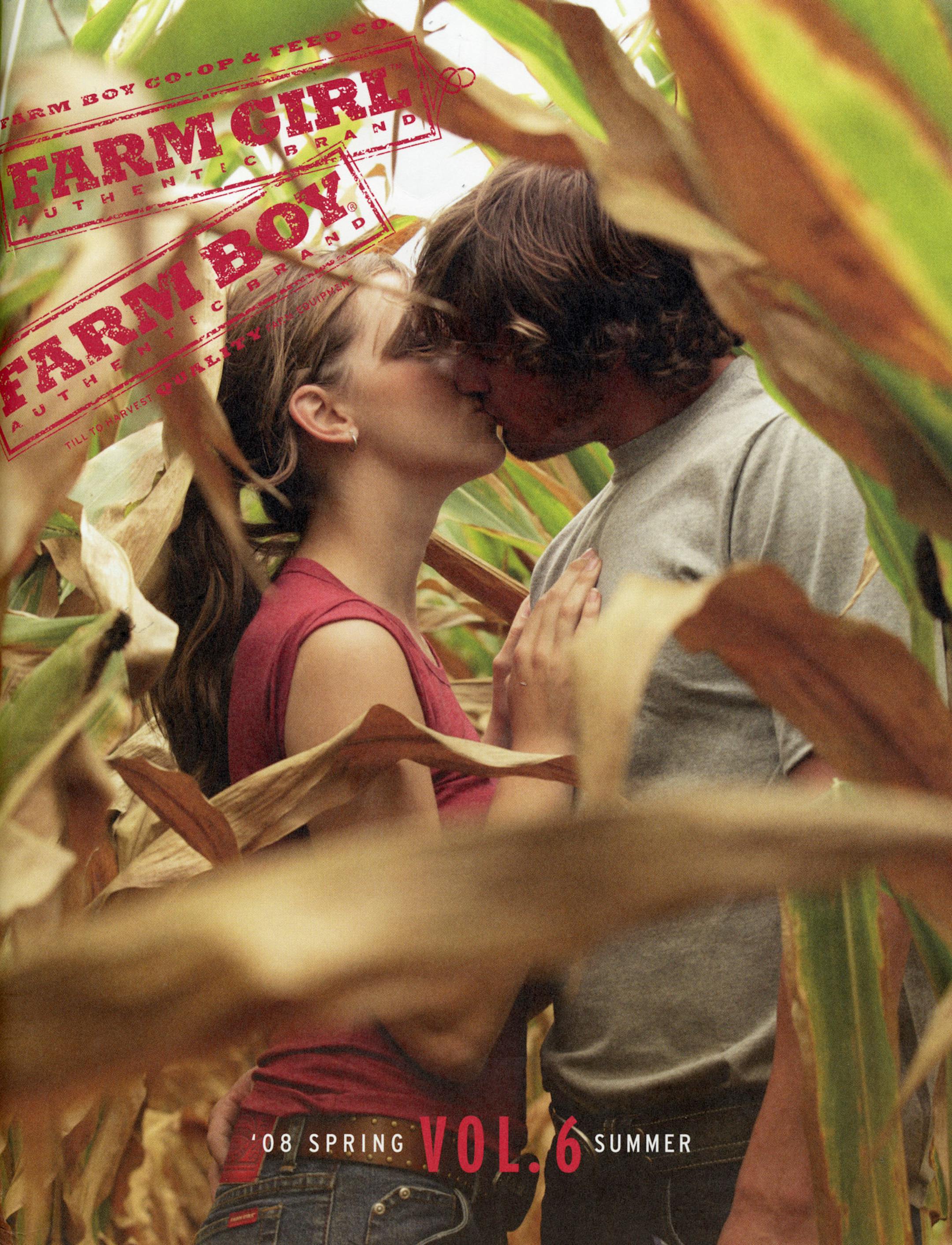 Farm Boy Co-op & Feed Company's catalog has photos to make a point that its products are more hip than traditional farm work clothes.