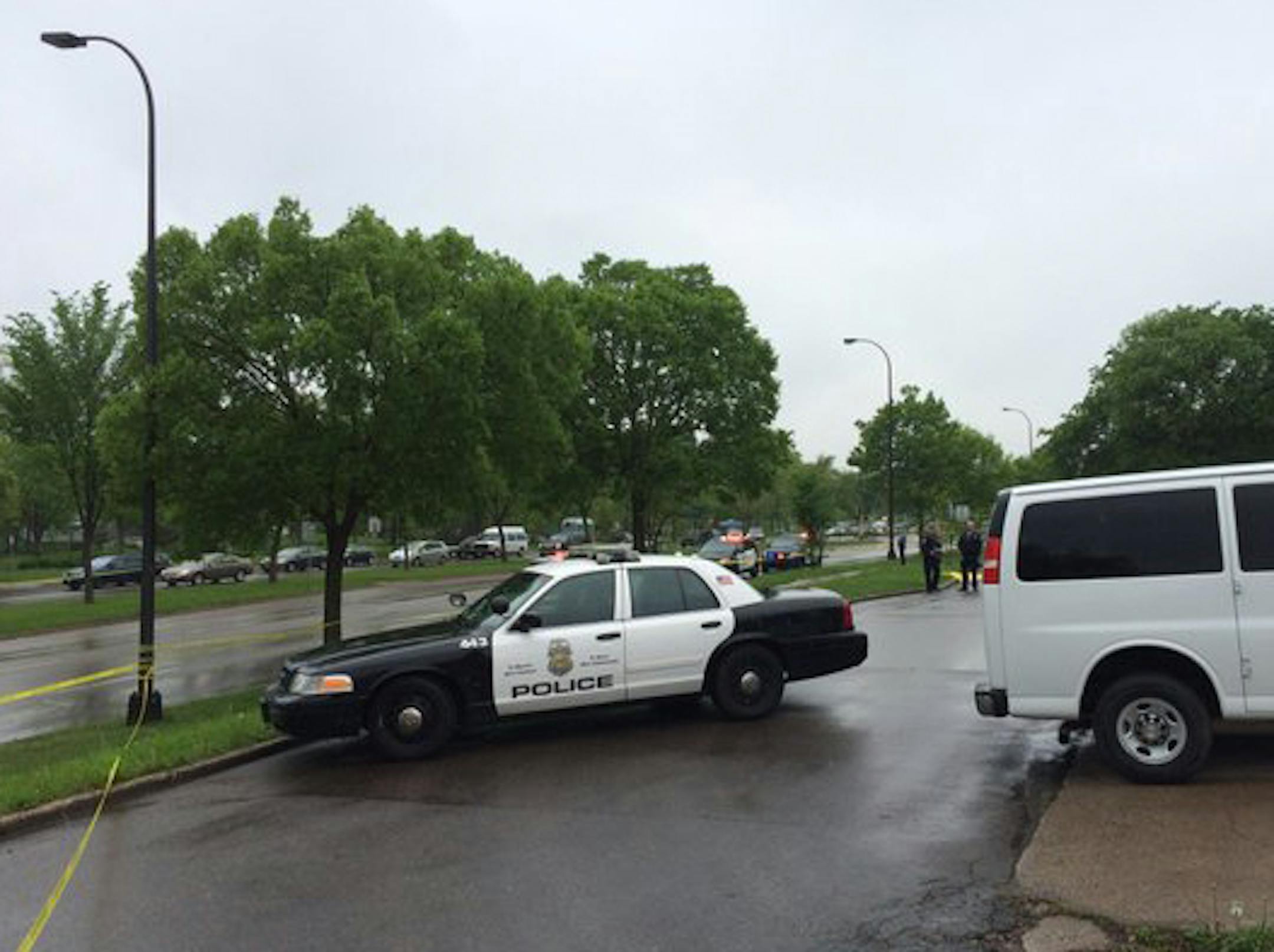 Minneapolis police responded Wednesday afternoon to the shooting scene near Olson Highway and Penn Avenue N.